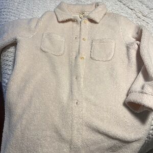 World Market Cream Sherpa Teddy Button-Up Jacket